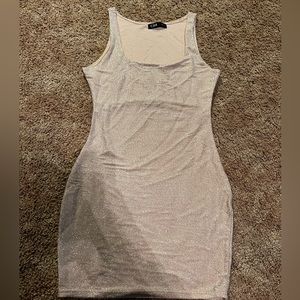 CBR light pink sparkle bodycon mini dress